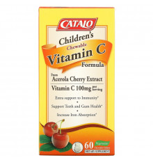 Catalo Naturals, Children's Chewable Vitamin C Formula, 100 mg, 60 Chewable Tablets