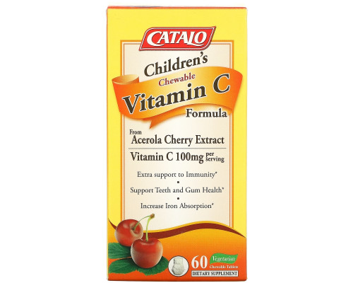 Catalo Naturals, Children's Chewable Vitamin C Formula, 100 mg, 60 Chewable Tablets Catalo Naturals, Children's Chewable Vitamin C Formula, 100 mg, 60 Chewable Tablets