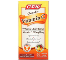 Catalo Naturals, Chewable Vitamin C, Orange Pineapple, 200 mg, 60 Chewable Tablets