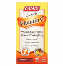 Catalo Naturals, Chewable Vitamin C, Orange Pineapple, 200 mg, 60 Chewable Tablets