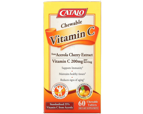 Catalo Naturals, Chewable Vitamin C, Orange Pineapple, 200 mg, 60 Chewable Tablets Catalo Naturals, Chewable Vitamin C, Orange Pineapple, 200 mg, 60 Chewable Tablets