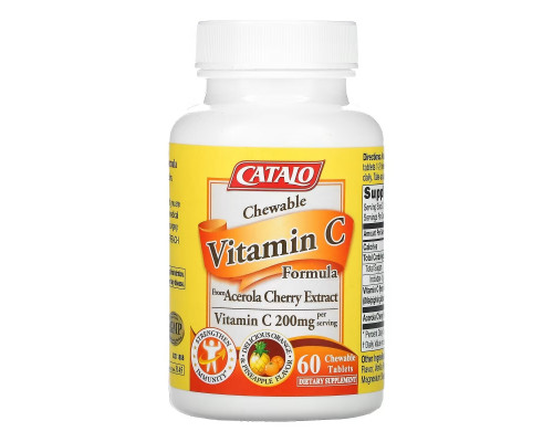 Catalo Naturals, Chewable Vitamin C, Orange Pineapple, 200 mg, 60 Chewable Tablets Catalo Naturals, Chewable Vitamin C, Orange Pineapple, 200 mg, 60 Chewable Tablets