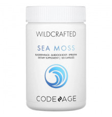 Растительные экстракты и настойки Codeage, Wildcrafted, морской мох, ламинария, корень лопуха, спирулина, 120 капсул