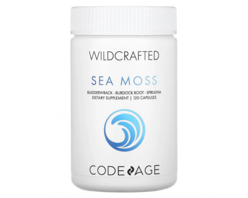 Растительные экстракты и настойки Codeage, Wildcrafted, морской мох, ламинария, корень лопуха, спирулина, 120 капсул Растительные экстракты и настойки Codeage, Wildcrafted, морской мох, ламинария, корень лопуха, спирулина, 120 капсул