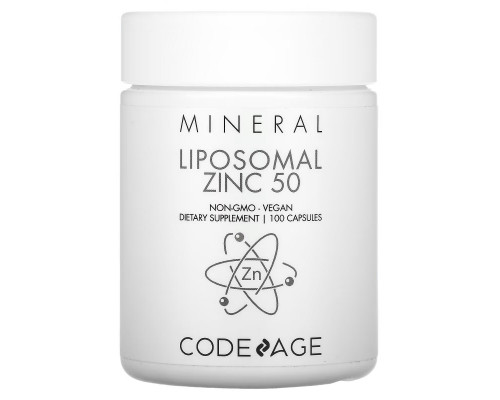 Codeage, Liposomal, Zinc 50, Non-GMO, Vegan, 100 Capsules Codeage, Liposomal, Zinc 50, Non-GMO, Vegan, 100 Capsules