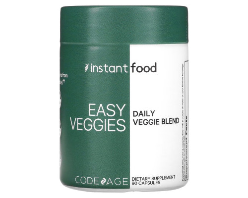 Codeage, Instant Food, вегетарианские блюда, ежедневная вегетарианская смесь, 90 капсул Codeage, Instant Food, вегетарианские блюда, ежедневная вегетарианская смесь, 90 капсул