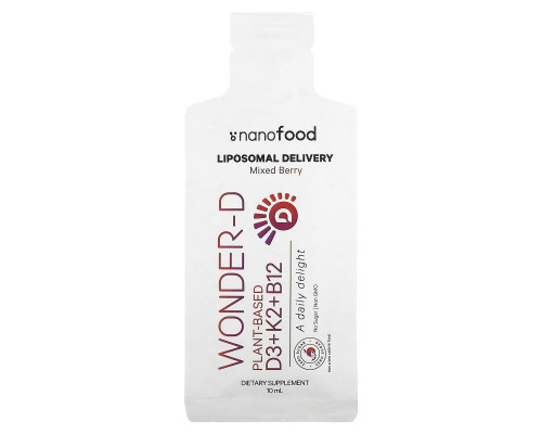 Codeage, Nanofood, Liposomal D3+K2+B12, Mixed Berry, 30 Pouches, 0.3 fl oz (10 ml) Each Codeage, Nanofood, Liposomal D3+K2+B12, Mixed Berry, 30 Pouches, 0.3 fl oz (10 ml) Each