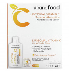 Codeage, Liposomal Vitamin C, Citrus Vanilla, 1,000 mg, 32 Pouches, 0.5 fl oz (15 ml) each