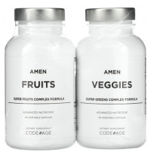 Зелень и зеленые овощи Amen, Fruits & Veggies, 2 Bottles, 180 Vegetable Capsules