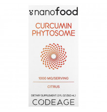 Codeage, Curcumin Phytosome, Citrus, 1,000 mg, 2 fl oz (59.2 ml)