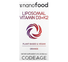 Codeage, Liposomal Vitamin D3+K2, Orange, 2 fl oz (59.2 ml)