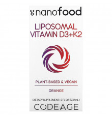 Codeage, Liposomal Vitamin D3+K2, Orange, 2 fl oz (59.2 ml)