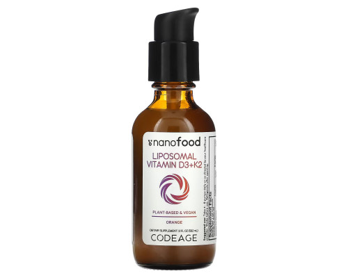 Codeage, Liposomal Vitamin D3+K2, Orange, 2 fl oz (59.2 ml) Codeage, Liposomal Vitamin D3+K2, Orange, 2 fl oz (59.2 ml)