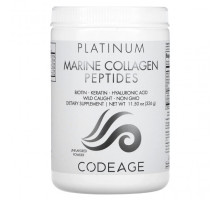 Для мышц и суставов Codeage, Platinum, порошок из пептидов морского коллагена, биотин, кератин, гиалуроновая кислота, нейтральный вкус, 326 г (11,5 унции)