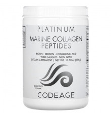 Для мышц и суставов Codeage, Platinum, порошок из пептидов морского коллагена, биотин, кератин, гиалуроновая кислота, нейтральный вкус, 326 г (11,5 унции)