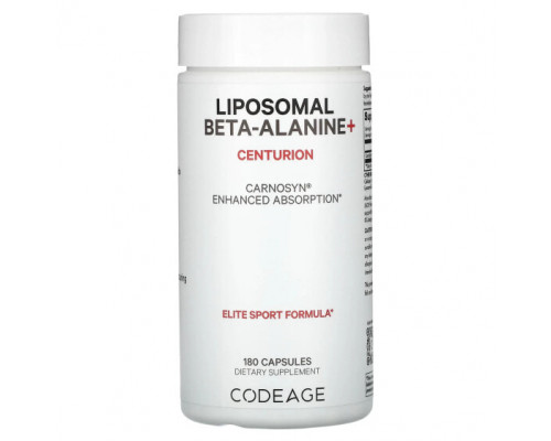Аминокислоты Codeage, Liposomal Beta-Alanine +, Centurion, 180 капсул Аминокислоты Codeage, Liposomal Beta-Alanine +, Centurion, 180 капсул