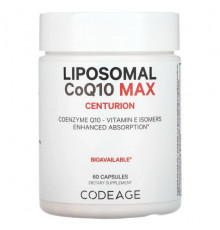 Коэнзим Q10 Codeage, липосомальный коэнзим Q10 MAX, изомеры витамина E, улучшенное усвоение, 60 капсул