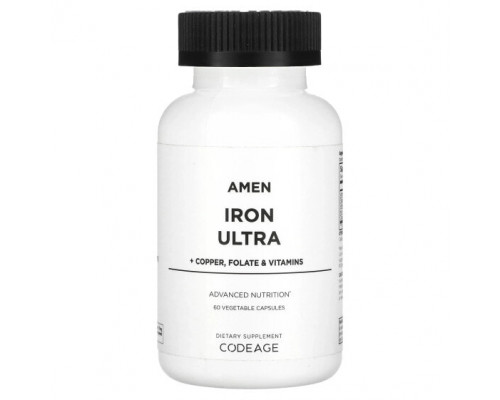 Железо Codeage, Amen, Iron Ultra, 60 растительных капсул Железо Codeage, Amen, Iron Ultra, 60 растительных капсул