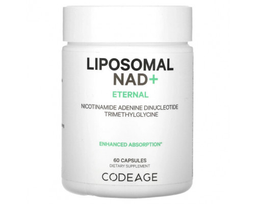 Витамины группы B Codeage, Liposomal NAD +, Eternal, никотинамид аденин динуклеотид триметилглицин, 60 капсул Витамины группы B Codeage, Liposomal NAD +, Eternal, никотинамид аденин динуклеотид триметилглицин, 60 капсул