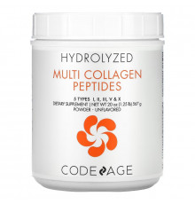 CodeAge, Hydrolyzed, Multi Collagen Peptides, Unflavored, 20 oz (567 g)