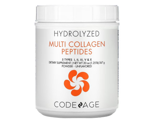 CodeAge, Hydrolyzed, Multi Collagen Peptides, Unflavored, 20 oz (567 g) CodeAge, Hydrolyzed, Multi Collagen Peptides, Unflavored, 20 oz (567 g)