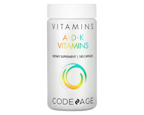 Codeage, витамины A, D и K, 180 капсул Codeage, витамины A, D и K, 180 капсул