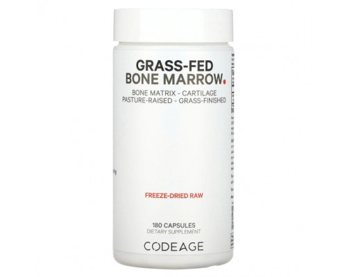 Для мышц и суставов Codeage, Grass-Fed Bone Marrow, добавка из костного мозга, 180 капсул Для мышц и суставов Codeage, Grass-Fed Bone Marrow, добавка из костного мозга, 180 капсул