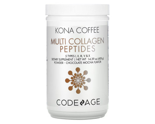 CodeAge, Kona Coffee, Multi Collagen Peptides, Chocolate Mocha Flavor, 14.39 oz (408 g) CodeAge, Kona Coffee, Multi Collagen Peptides, Chocolate Mocha Flavor, 14.39 oz (408 g)