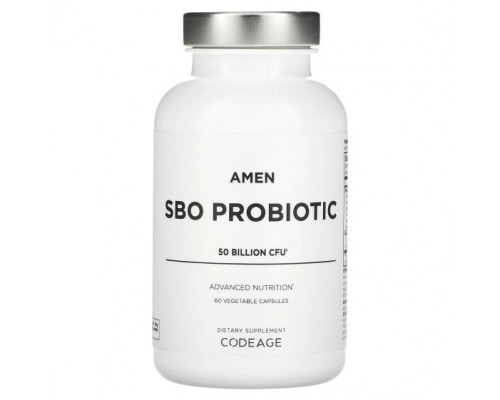 Пребиотики и пробиотики Amen, SBO Probiotic, 50 Billion CFU, 60 Vegetable Capsules Пребиотики и пробиотики Amen, SBO Probiotic, 50 Billion CFU, 60 Vegetable Capsules