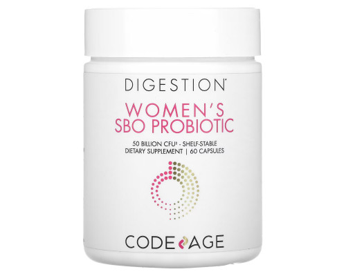 Codeage, Digestion, Women's SBO Probiotic, 50 Billion CFU, 60 Capsules Codeage, Digestion, Women's SBO Probiotic, 50 Billion CFU, 60 Capsules