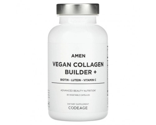 Для мышц и суставов Codeage, Amen, Vegan Collagen Builder +, 30 растительных капсул Для мышц и суставов Codeage, Amen, Vegan Collagen Builder +, 30 растительных капсул