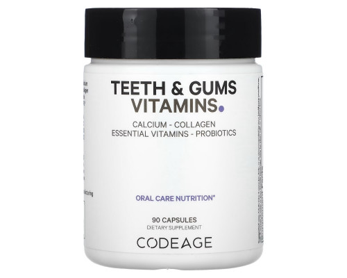 Codeage, Teeth & Gums Vitamins, Oral Care Nutrition, 90 Capsules Codeage, Teeth & Gums Vitamins, Oral Care Nutrition, 90 Capsules
