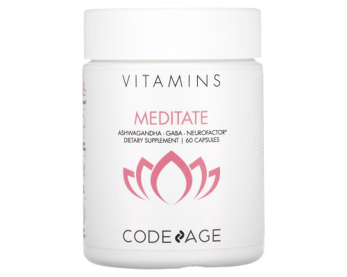 Codeage, Vitamins, Meditate, Ashwagandha, Gaba, Neurofactor, 60 Capsules Codeage, Vitamins, Meditate, Ashwagandha, Gaba, Neurofactor, 60 Capsules
