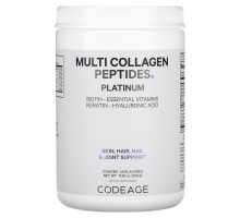Codeage, Platinum, Multi Collagen Peptides Powder, Biotin, Keratin, Hyaluronic Acid, Unflavored, 11.50 oz (326 g)