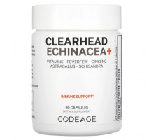 Эхинацея Clearhead Echinacea+, Vitamins, Feverfew, Ginseng, Astralagus, Schisandra, 90 Capsules