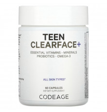 Codeage, Teen Clearface Vitamins, для всех типов кожи, 60 капсул