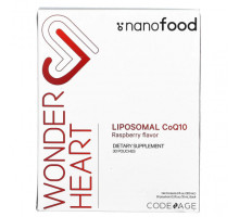 Коэнзим Q10 Codeage, Nanofood, Wonder Heart, липосомальный коэнзим Q10, малина, 30 пакетиков по 10 мл (0,3 жидк. Унции)
