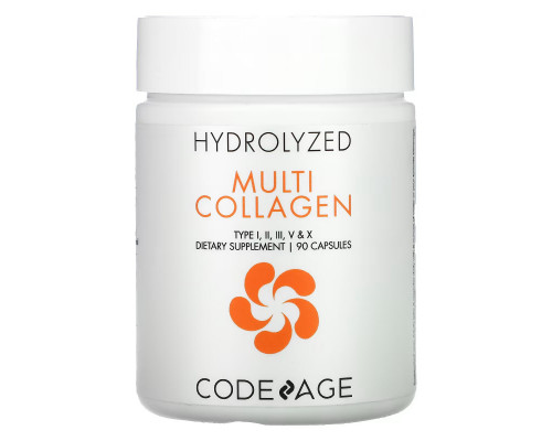 Codeage, Hydrolyzed, Multi Collagen, Type I, II, III, V, X, 90 Capsules Codeage, Hydrolyzed, Multi Collagen, Type I, II, III, V, X, 90 Capsules