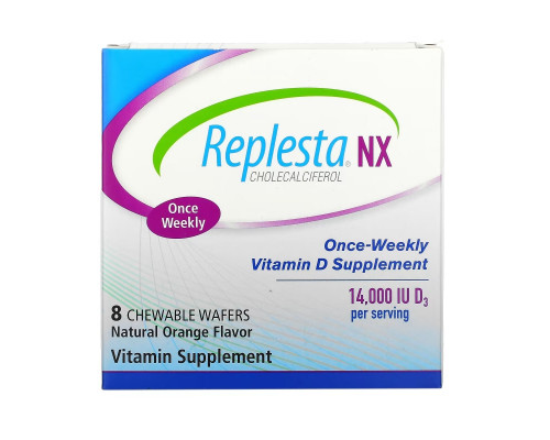 Replesta, NX Cholecalciferol, Once-Weekly Vitamin D, Natural Orange, 14,000 IU, 8 Chewable Wafers Replesta, NX Cholecalciferol, Once-Weekly Vitamin D, Natural Orange, 14,000 IU, 8 Chewable Wafers