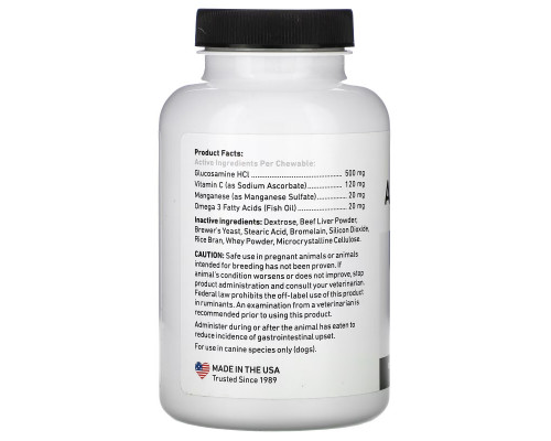 International Veterinary Sciences, Arthramine, добавка с глюкозамином, для крупных собак, говядина, 120 жевательных таблеток International Veterinary Sciences, Arthramine, добавка с глюкозамином, для крупных собак, говядина, 120 жевательных таблеток
