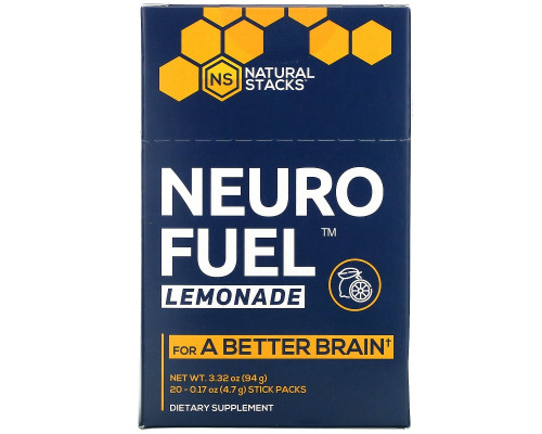 Natural Stacks, Neuro Fuel Lemonade, 20 Stick Packs, 0.17 oz ( 4.7 g) Each Natural Stacks, Neuro Fuel Lemonade, 20 Stick Packs, 0.17 oz ( 4.7 g) Each