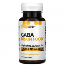 Natural Stacks, Gaba Brain Food, 60 Vegetarian Capsules