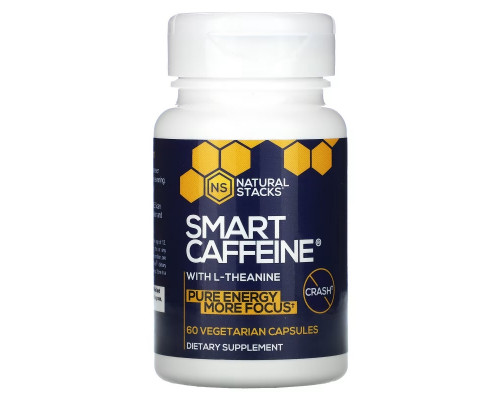 Natural Stacks, Smart Caffeine With L-Theanine, 60 Vegetarian Capsules Natural Stacks, Smart Caffeine With L-Theanine, 60 Vegetarian Capsules