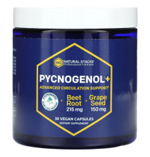 Антиоксиданты Natural Stacks, Pycnogenol +, 30 веганских капсул