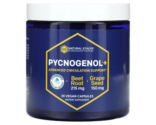 Антиоксиданты Natural Stacks, Pycnogenol +, 30 веганских капсул Антиоксиданты Natural Stacks, Pycnogenol +, 30 веганских капсул