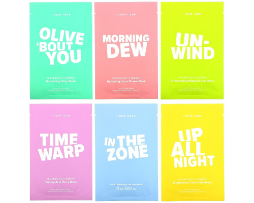 I Dew Care, Let's Get Sheet Faced, 14 Day Beauty Sheet Mask Set, 14 Sheets, 0.67 fl oz (20 ml) Each I Dew Care, Let's Get Sheet Faced, 14 Day Beauty Sheet Mask Set, 14 Sheets, 0.67 fl oz (20 ml) Each