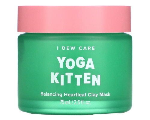 I Dew Care, Yoga Kitten, Balancing Heartleaf Clay Beauty Mask, 2.53 fl oz (75 ml) I Dew Care, Yoga Kitten, Balancing Heartleaf Clay Beauty Mask, 2.53 fl oz (75 ml)
