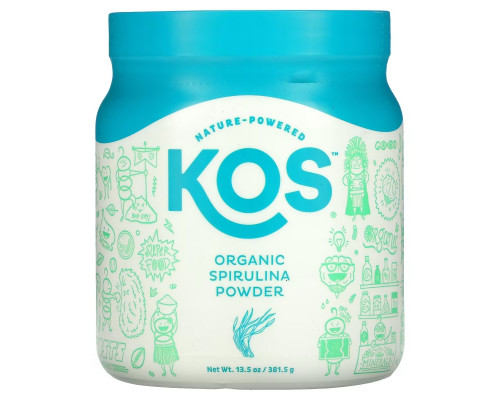 KOS, Organic Spirulina Powder, 13.5 oz (381.5 g) KOS, Organic Spirulina Powder, 13.5 oz (381.5 g)