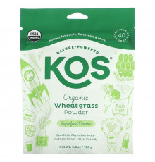 KOS, Organic Wheatgrass Powder, 3.8 oz (108 g)