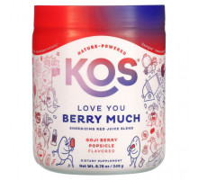 Фрукты и ягоды KOS, Love You Berry Much, бодрящая смесь красных соков, эскимо из ягод годжи, 249 г (8,78 унции)
